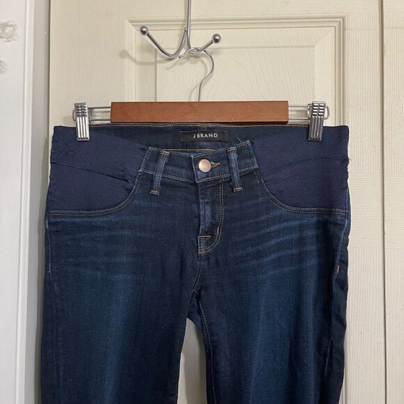 J Brand Womens Dark Wash Stretch Low Rise Skinny Maternity Jeans Size 27 - Picture 6 of 9